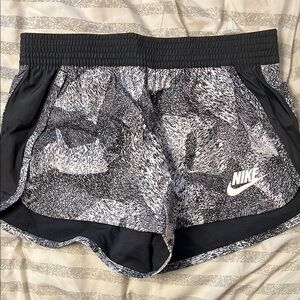 Nike Black and Gray Athletic Shorts with Moisture-Wicking Fabric